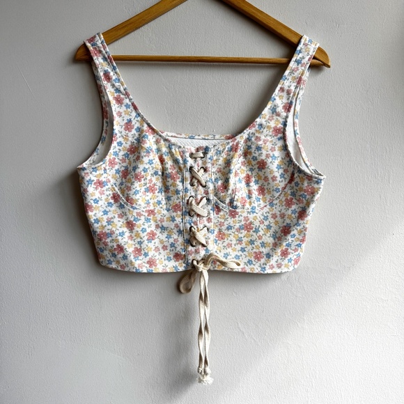 CIDER Floral Lace Up Bustier - Medium - Picture 2 of 5